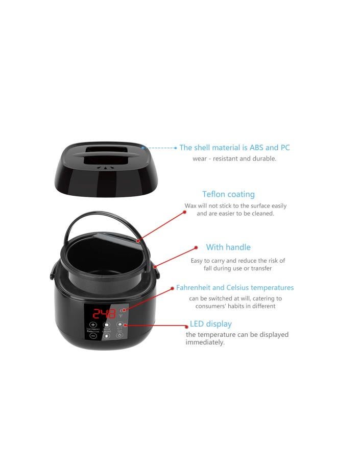 WYBOT Wax Warmer Kit, Intelligent LED Display Wax Heater Set Hair Removal Wax Warmer Wax Beans Applicator Sticks for Full Body Legs Face Eyebrows (01)  - Image 4