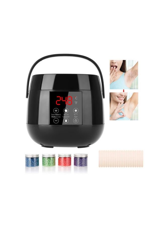 WYBOT Wax Warmer Kit, Intelligent LED Display Wax Heater Set Hair Removal Wax Warmer Wax Beans Applicator Sticks for Full Body Legs Face Eyebrows (01)  - Image 1