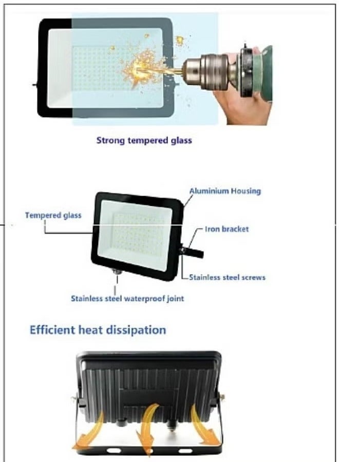 Bukela Outdoor floodlight, white lighting, 200 watts - Image 3