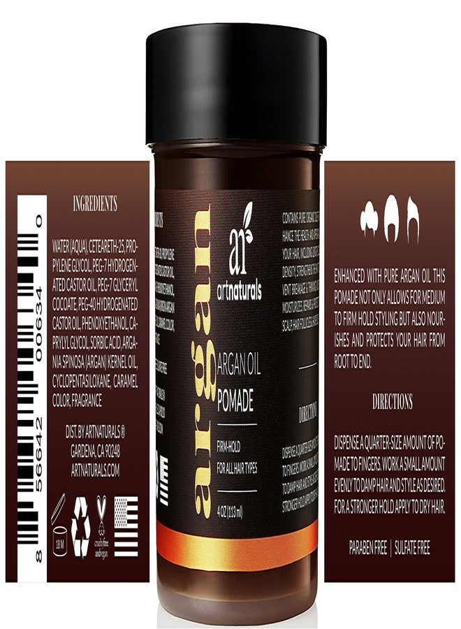 Artnaturals Professional Argan Oil Pomade - (4 Oz / 113g) - Strong Hold for All Hair Types - Natural Styling Formula for Men and Women - Made in USA - for Thick, Straight and Curly Hair - Image 3