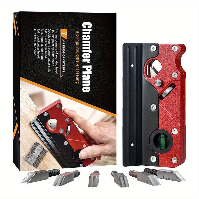 Onkel J Chamfer Plane With Backer Smoothing Woodworking Hand Planer For Quick Edge Planing And Radian Corner Trimming Set 7 - Image 3