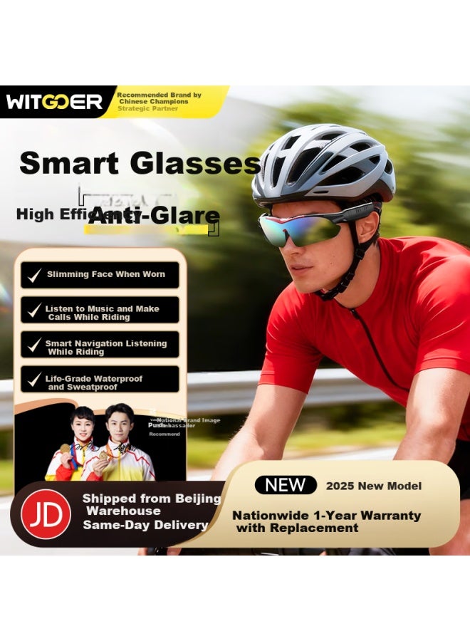 Witgoer Cycling Smart Gl Bluetooth Audio Headset 2-in-1 Non-bone Conduction Photography Music Sungl Compatible With Xiaomi - Image 1