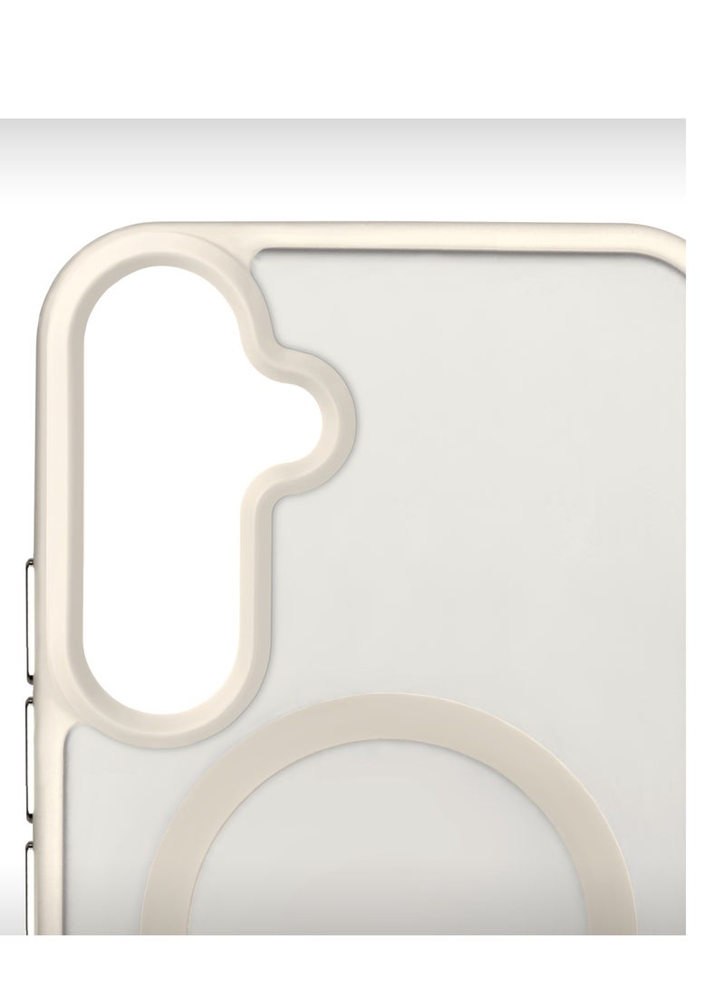 ELLAGECASE - White Stylish Case for Samsung Galaxy S24, Solid Camera Protection, Shockproof, Enhanced Protection, Compatible with MagSafe and Wireless Charging - Image 1