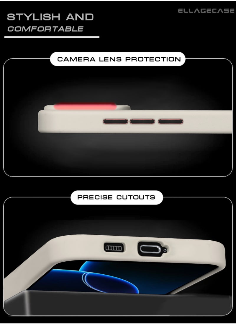 ELLAGECASE - White Stylish Case for Samsung Galaxy S24, Solid Camera Protection, Shockproof, Enhanced Protection, Compatible with MagSafe and Wireless Charging - Image 1