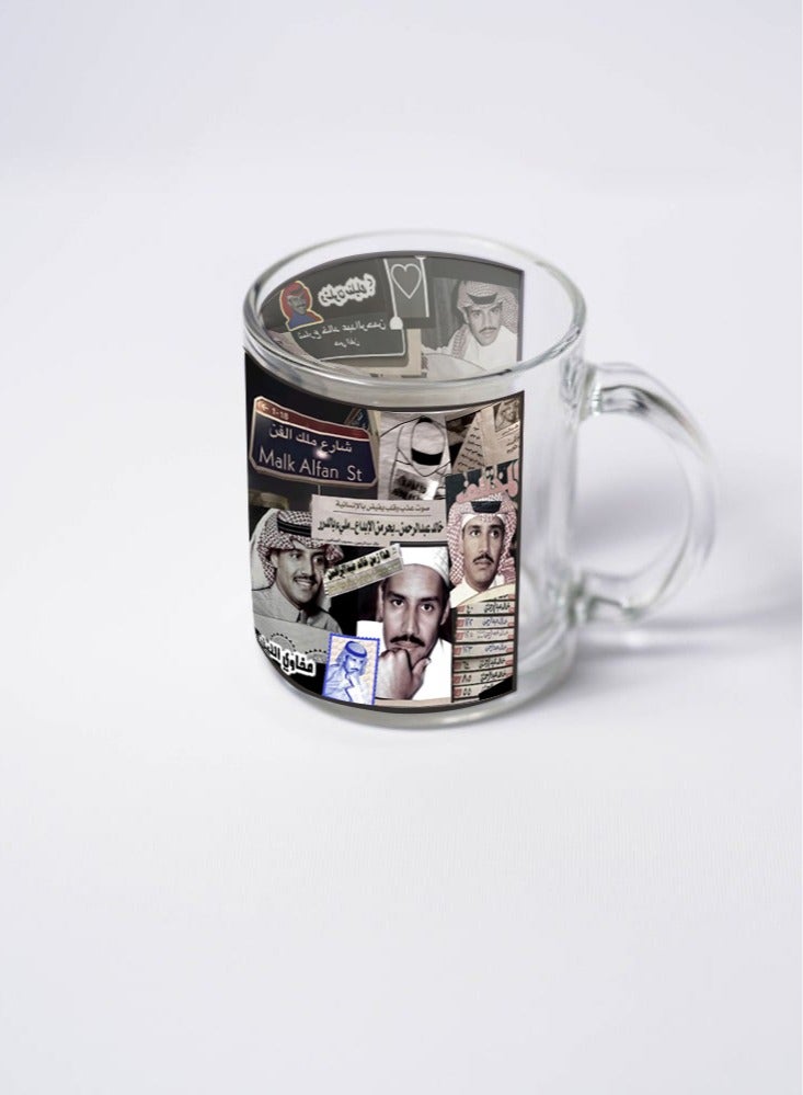 Story Of Candle A transparent glass cup printed with the design “Khaled Abdul Rahman ”  - Image 1