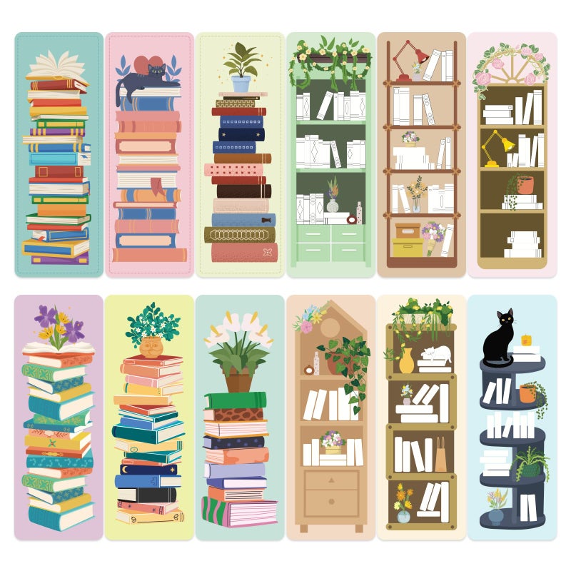 WSICSE 120Pcs Reading List Bookmarks, 2.56 x 7.09in Book Tracker Bookmark, Double-Sided Bookshelf Book Marks Bulk, Back-to-School Supplies, Gifts for Book Lovers, Women, Students, Teachers - Image 1