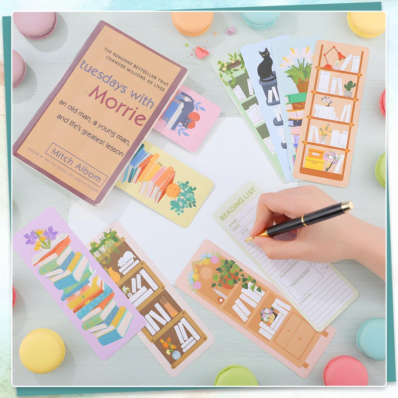 WSICSE 120Pcs Reading List Bookmarks, 2.56 x 7.09in Book Tracker Bookmark, Double-Sided Bookshelf Book Marks Bulk, Back-to-School Supplies, Gifts for Book Lovers, Women, Students, Teachers - Image 5