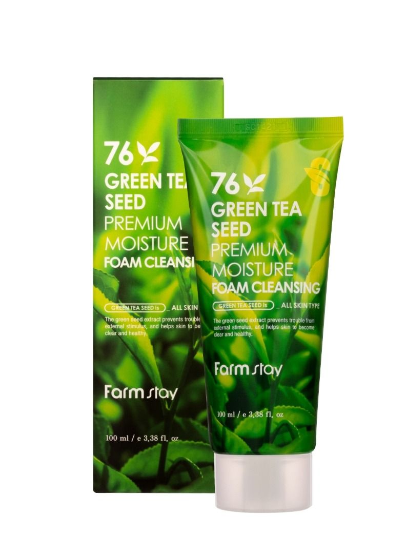 Farm Stay Green Tea Seed Premium Moisture Cleansing Foam 100ml - Image 2