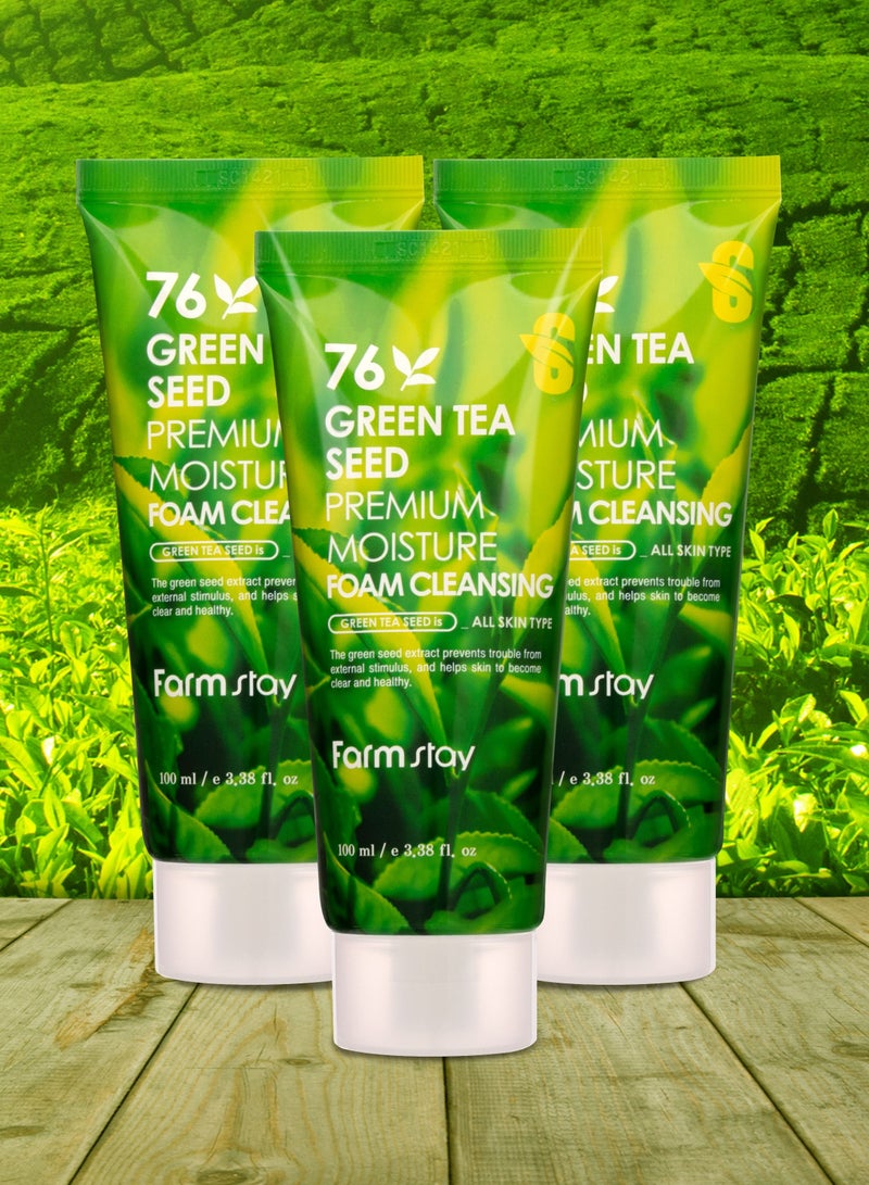 Farm Stay Green Tea Seed Premium Moisture Cleansing Foam 100ml - Image 3