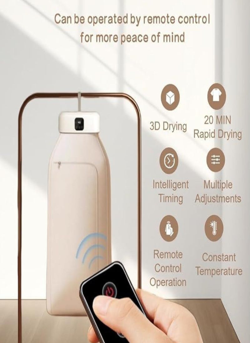 Portable Clothes Dryer, Mini Laundry Dryers with Remote Control, Quick and Easy to Use Small Compact Foldable Electric Drying Machine with Dry Bag for Travel, RV, Home, Apartment - Image 2