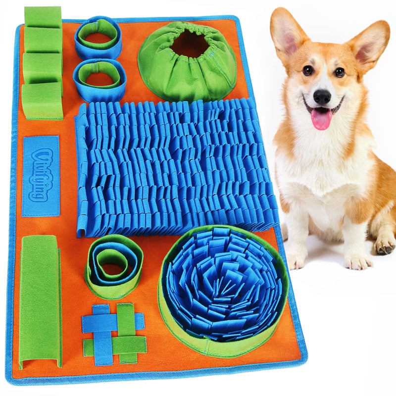 Vivifying Snuffle Mat for Dogs, Interactive Dog Puzzle Toy for Boredom and Mental Stimulation, Enrichment Feeding Game Sniff Mat Helps Slow Eating and Keep Busy - Image 1