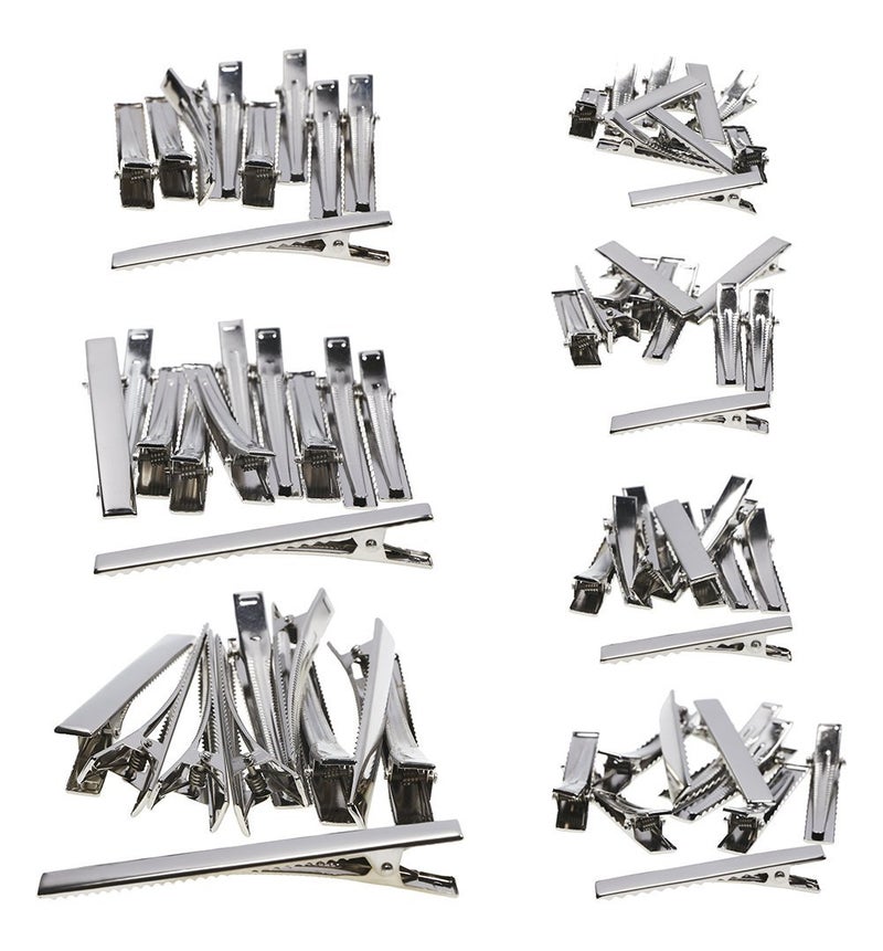 Shapenty 7 Sizes Metal Hair Clips Alligator Teeth Prongs Hair Clips Hairpins Clamps Holders for Women Girl Hair Bow Accessories Making Hair Salon DIY Arts Crafts Projects 70Pieces
