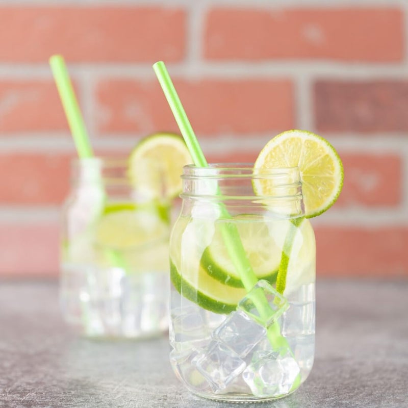 Blue Sky Green Paper Straws - 24 Count | Bright Green  Eco-Friendly Disposable Drinking Straws for Parties & Events - Image 1