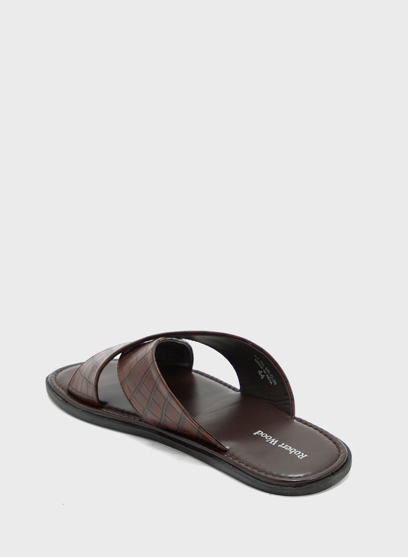 Robert Wood Croc Embossed Casual Sandals  - Image 3