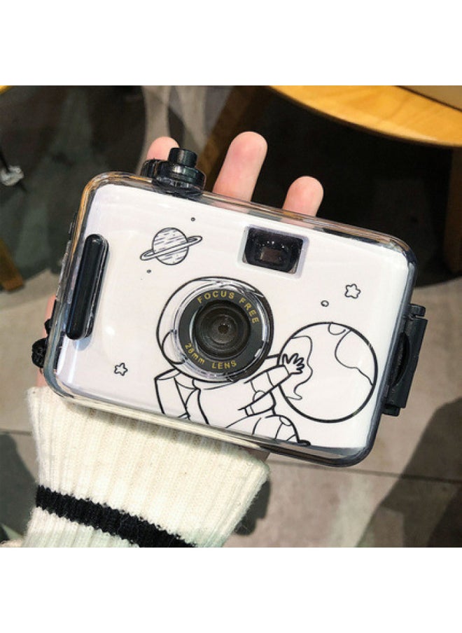 Generic The Student Party Can Take Pictures Of Color Photos With High Pixels For Children With High-definition Retro Camera-Color:Parallel Space Exquisite Gift Box Packaging - Package 1: Single Camera + 12 Color Film + Gifts  - Image 1