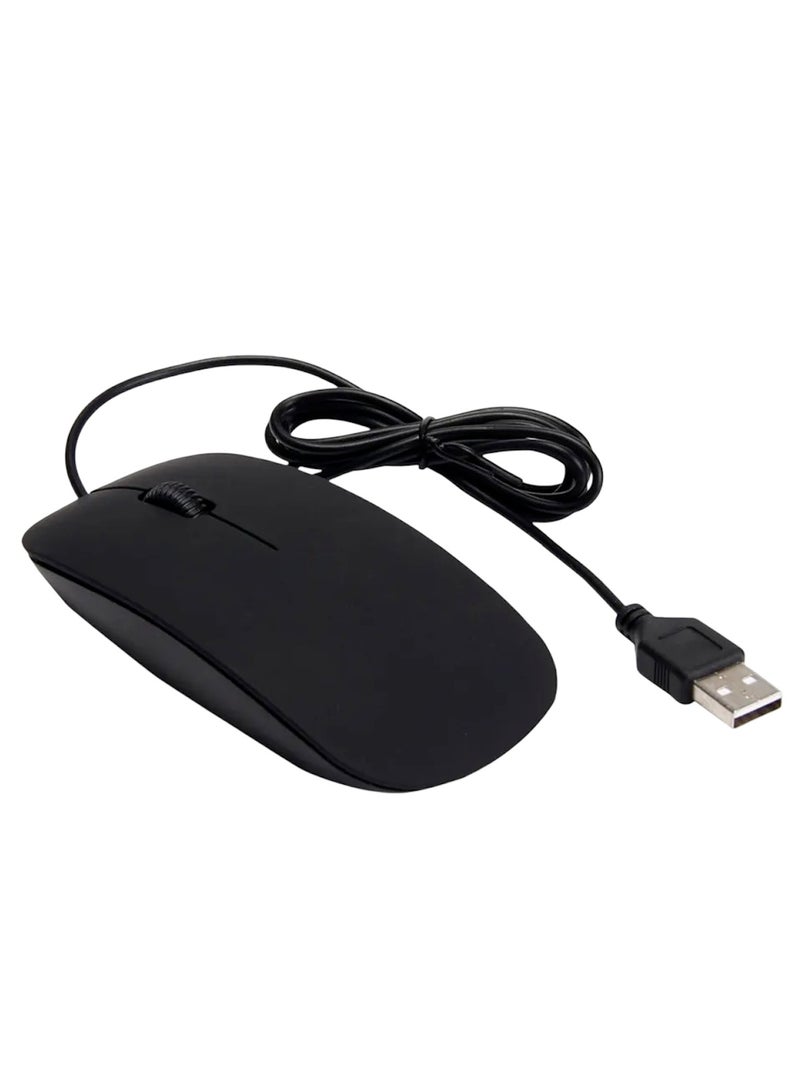 Huitich Mini Wired Optical Mouse – Little Apple Style, USB, Black - Image 1