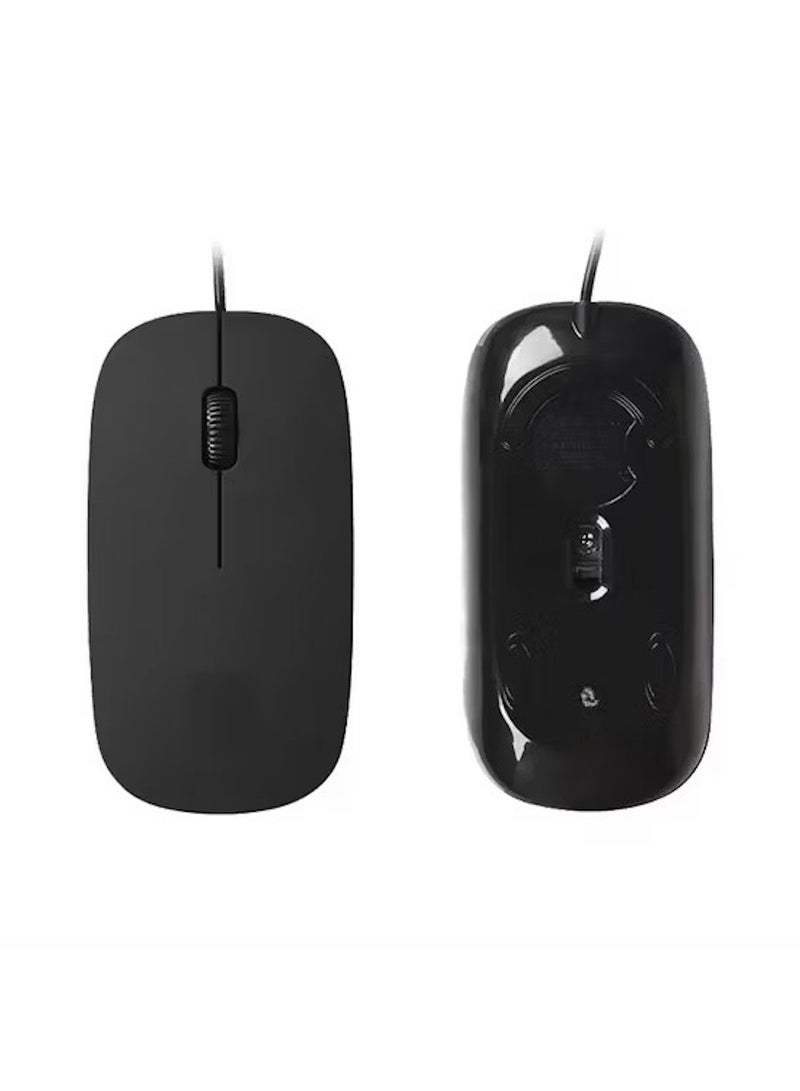 Huitich Mini Wired Optical Mouse – Little Apple Style, USB, Black - Image 3