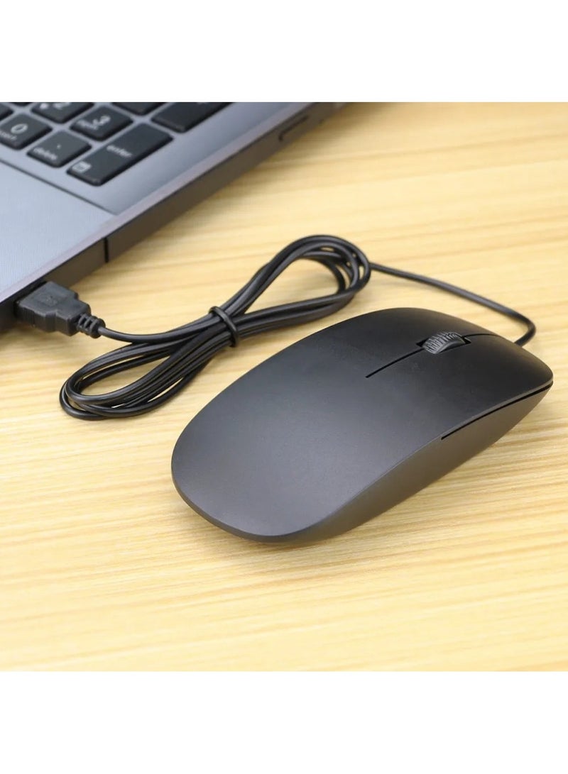 Huitich Mini Wired Optical Mouse – Little Apple Style, USB, Black - Image 2
