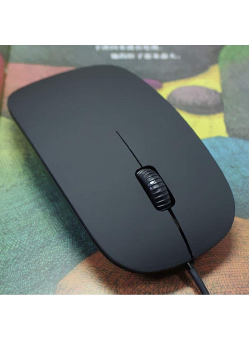 Huitich Mini Wired Optical Mouse – Little Apple Style, USB, Black - Image 4