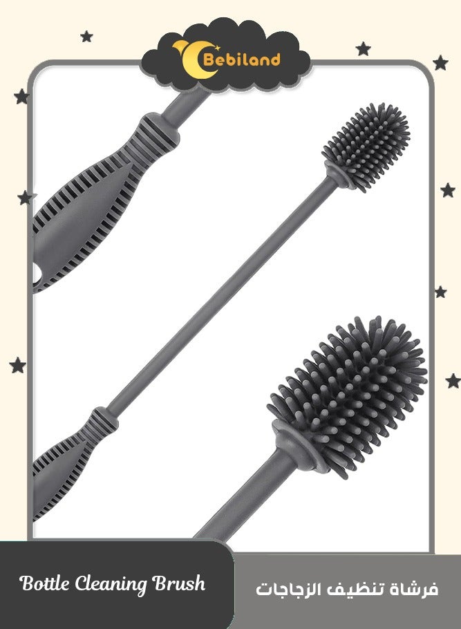 Bebiland Silicone Bottle Cleaning Brush with Long Handle, 31cm Water Bottle Cleaner for Baby Bottles, Hydro Flask, Sports Bottle, Vase, Glassware, Perfect for Smaller Diameter Bottle Openings (One Pack) - Image 1