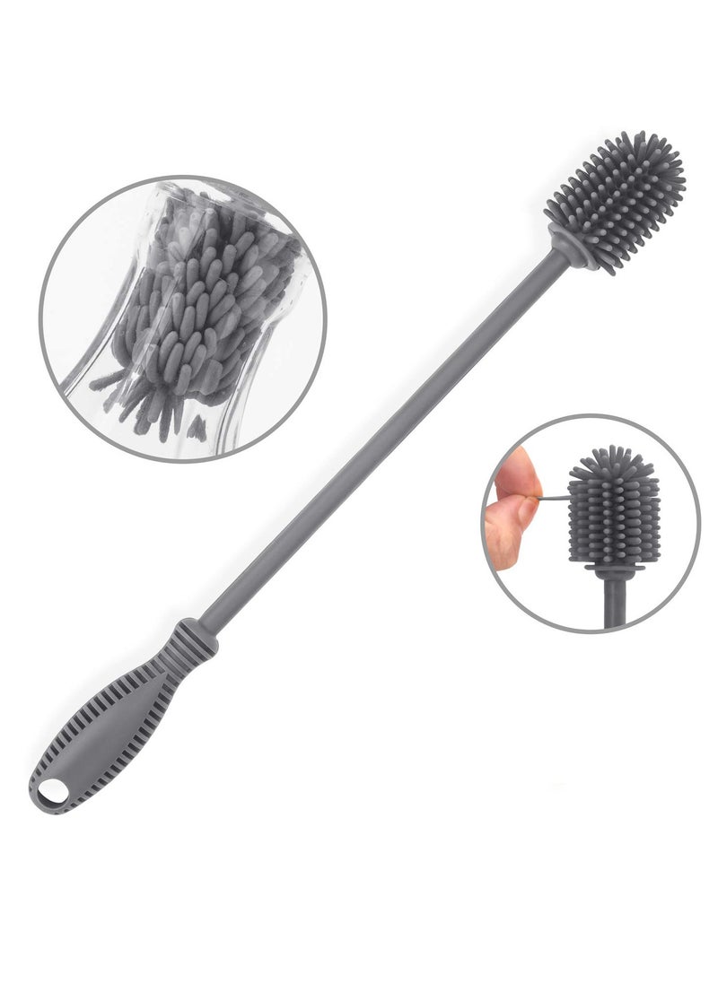 Bebiland Silicone Bottle Cleaning Brush with Long Handle, 31cm Water Bottle Cleaner for Baby Bottles, Hydro Flask, Sports Bottle, Vase, Glassware, Perfect for Smaller Diameter Bottle Openings (One Pack)  - Image 3