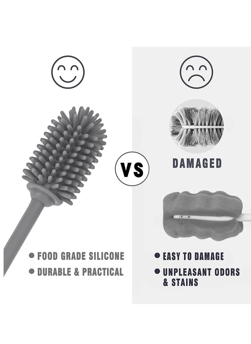 Bebiland Silicone Bottle Cleaning Brush with Long Handle, 31cm Water Bottle Cleaner for Baby Bottles, Hydro Flask, Sports Bottle, Vase, Glassware, Perfect for Smaller Diameter Bottle Openings (One Pack)  - Image 5