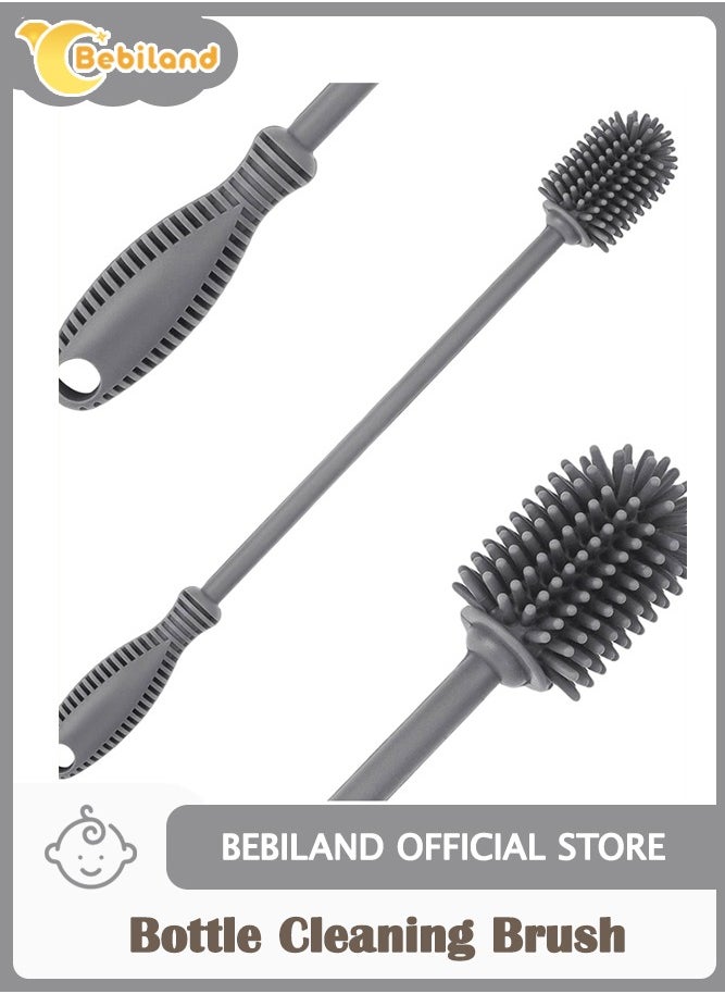 Bebiland Silicone Bottle Cleaning Brush with Long Handle, 31cm Water Bottle Cleaner for Baby Bottles, Hydro Flask, Sports Bottle, Vase, Glassware, Perfect for Smaller Diameter Bottle Openings (One Pack)  - Image 1