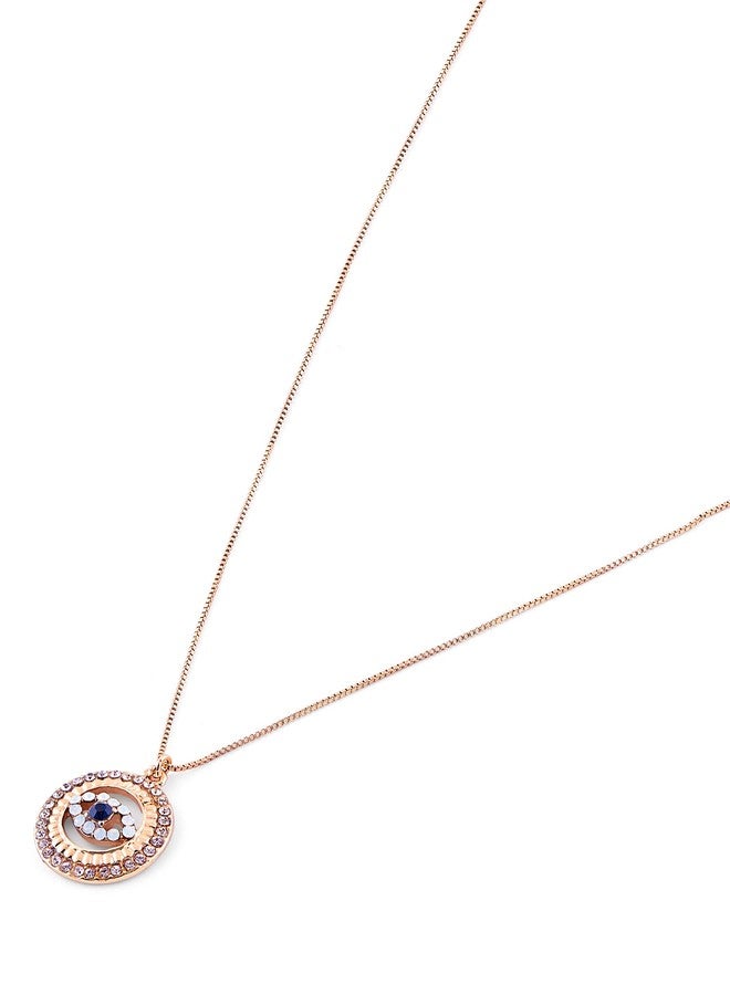 Ami Gold Tone Dazzling Austrian Diamonds Embellished Evil Eye Contemporary Pendant and Chain For Women-ZPFK20411 - Image 4