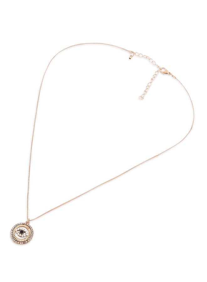 Ami Gold Tone Dazzling Austrian Diamonds Embellished Evil Eye Contemporary Pendant and Chain For Women-ZPFK20411 - Image 5