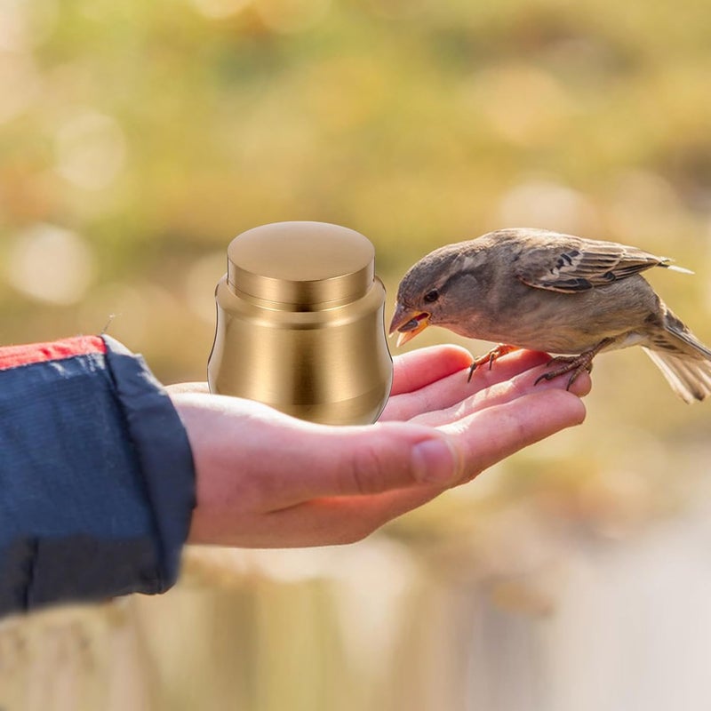 Bird Training Food Jar Parrot Feeder Cup Copper Mini Bird Food Container for Budgerigar Cockatiel Conure Interactive Feeding Supplies - Image 4