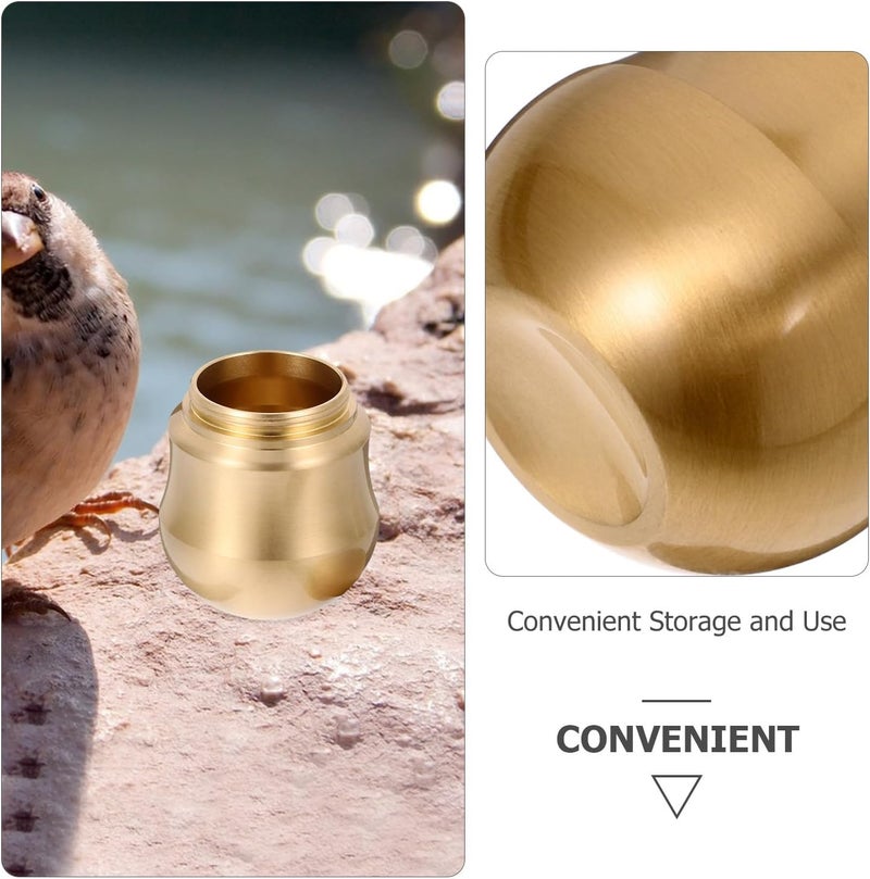 Bird Training Food Jar Parrot Feeder Cup Copper Mini Bird Food Container for Budgerigar Cockatiel Conure Interactive Feeding Supplies - Image 5
