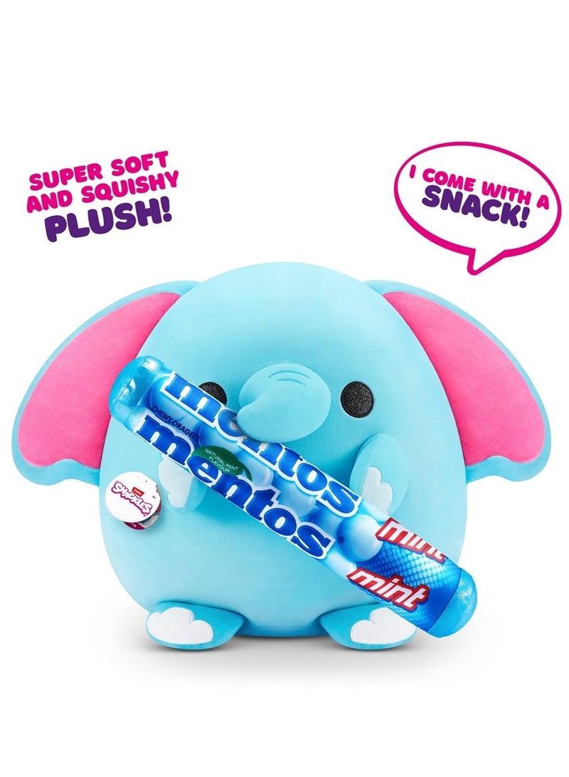 ZURU SNACKLES 14"Super Soft Plush Collectible (Lottie Elephant with Mentos) - Image 1