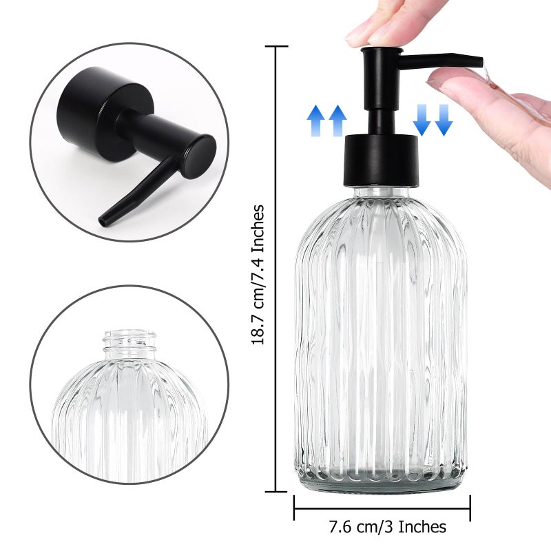 Topsky Glass Soap Dispenser With Plastic Pump  400Ml Liquid Hand Soap Dispenser  Rustproof Pump For Kitchen & Bathroom  Great For Lotions  Essential Oil  Liquid Soaps Transparent - Image 4