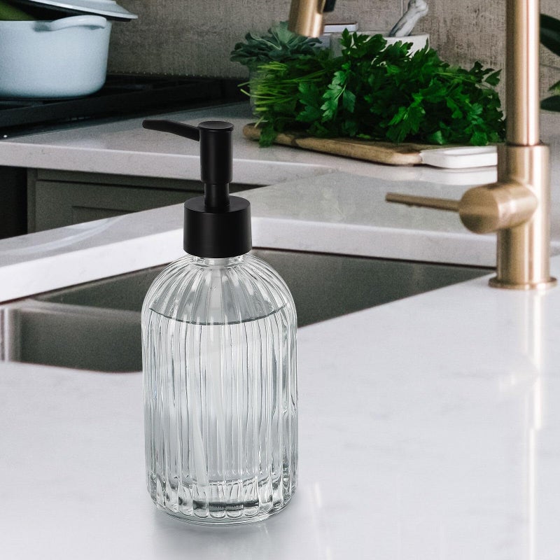 Topsky Glass Soap Dispenser With Plastic Pump  400Ml Liquid Hand Soap Dispenser  Rustproof Pump For Kitchen & Bathroom  Great For Lotions  Essential Oil  Liquid Soaps Transparent - Image 5