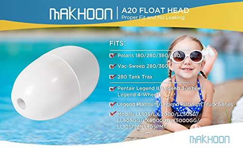 MAKHOON استبدالات رأس العائم A20 لـ بولاريس زودياك 180 280 360 380 لتنظيف المسابح EA20 (1) - Image 2