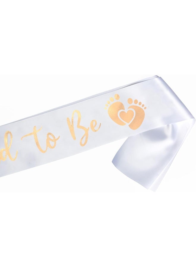 OMISS White Sash and Gold for Your Baby Shower (Dad to Be) - Image 2