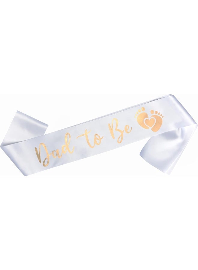 OMISS White Sash and Gold for Your Baby Shower (Dad to Be) - Image 1