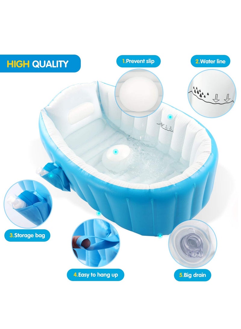 Bestway Inflatable Baby Bath Tub Comfortable Bather Foldable Inflatable Bathtub Wtih Mattress Inflatable Air Pump - Image 3