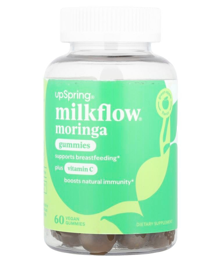 UpSpring Milkflow® Moringa Gummies Plus Vitamin C Green Apple 60 Vegan Gummies