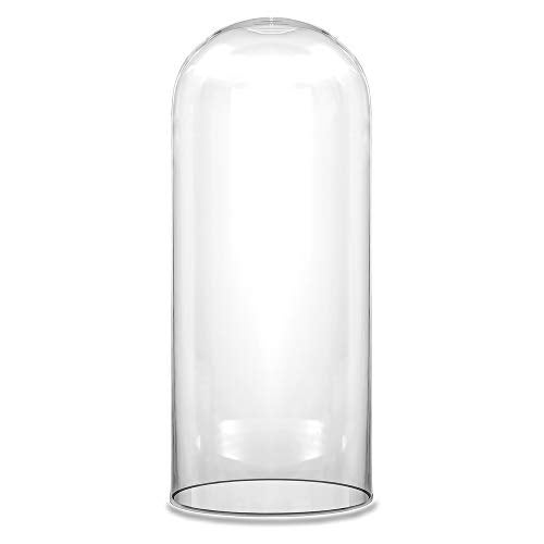 CYS EXCEL Glass Dome Cloche (H:13.75" D:5.75") | Multiple Sizes Decorative Showcase Display for Antique Collectibles | Bell Jar Terrarium & Dessert Cover - Image 1