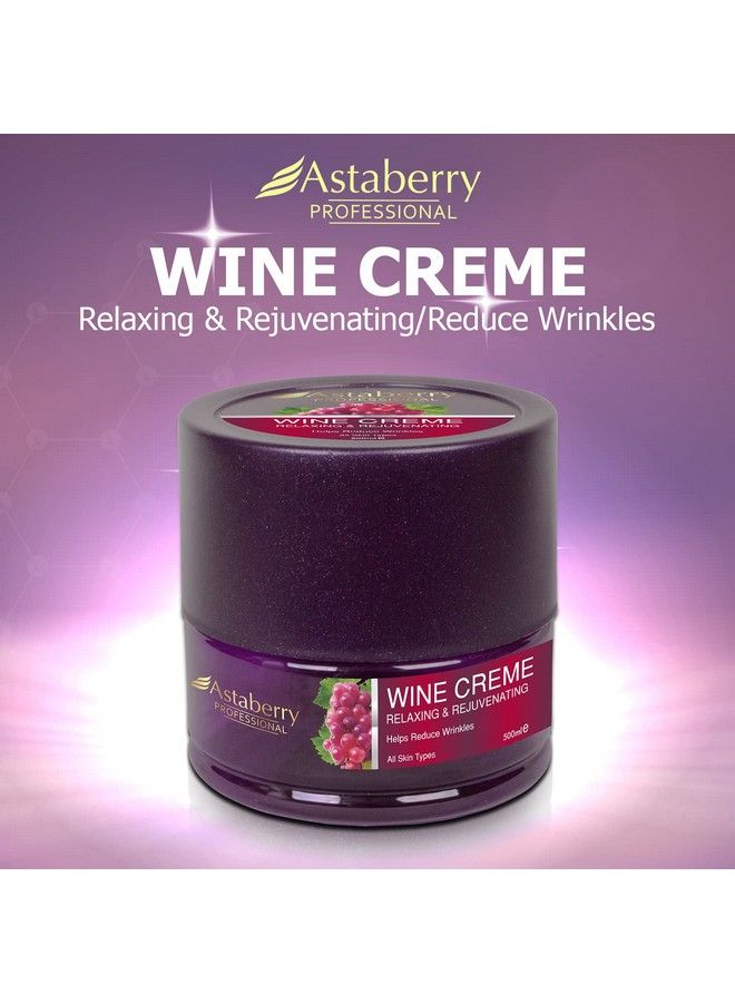 Astaberry Professional Wine Creme 500Ml Improves Skin Moisturization; Firmness & Elasticity; Relaxing & Rejuvenating; Reduce Fine Lines & Replenish Depleted Moisture - Image 3