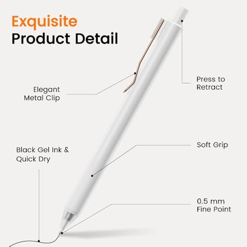 BIYUNRO Gel Pens - Black Ink 4pcs 0.5 mm Fine Point Smooth Writing Pen, Office School Journaling Supplies (Morandi) - Image 4