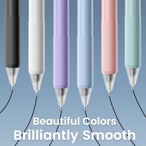 BIYUNRO Gel Pens - Black Ink 4pcs 0.5 mm Fine Point Smooth Writing Pen, Office School Journaling Supplies (Morandi) - Image 5