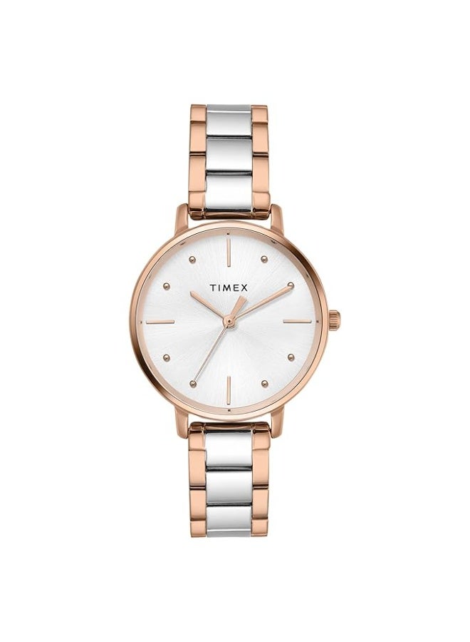تيميكس ساعة TIMEX Classics التناظرية للنساء، بمينا مستدير ومقاومة للماء - Image 1