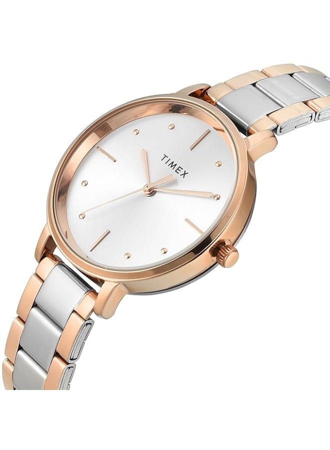 تيميكس ساعة TIMEX Classics التناظرية للنساء، بمينا مستدير ومقاومة للماء - Image 4