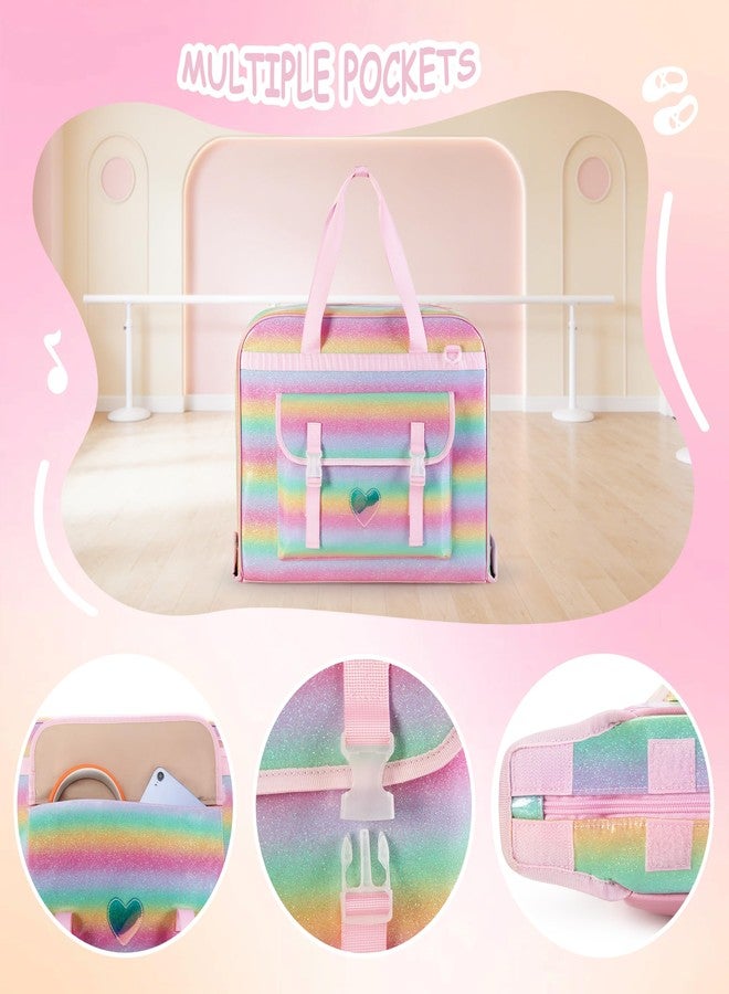 Smasrob Dance Garment Bags for Dancers with Multiple Pockets and Hanging Loops, Dance Costume Garment Bag for Girls, Pink - Image 3