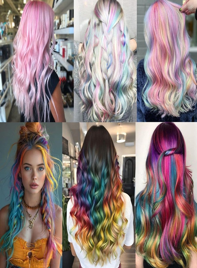 EXTACIO 12 Pieces Multicolored Hair Extensions With Clips, Mix Decorations, 22 Inch Colorful Hair Extensions, Rainbow Hair 2 in 1 With Silver Embellishments, Ca Extensions - Image 4