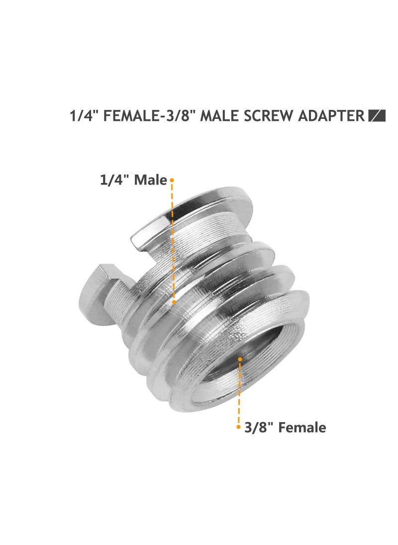 Y&D - Camera Screw Adapter, 1/4 to and 3/8 with D-Ring Tripod Mount Converter Set, for Camera/ Tripod/ Monopod/ Ballhead/ Light Stand/ Shoulder Rig (22 Pcs) - Image 1