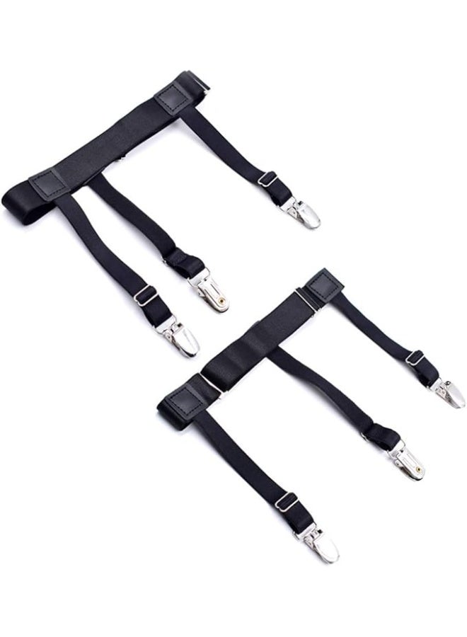 Adjustable Elastic Shirt Stays for Men – Non-Slip Locking Clamps | Durable Shirt Garters for Police, Military & Professional Use - Image 1