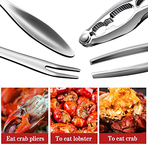 FFNIU Crab Crackers and Tools - Crab Leg Crackers and Tools Including 2 Lobster Crabs Cracker 2 Lobster Shell Forks 2 Seafood Forks 2 Lobsters Crabs Mallets - Image 5